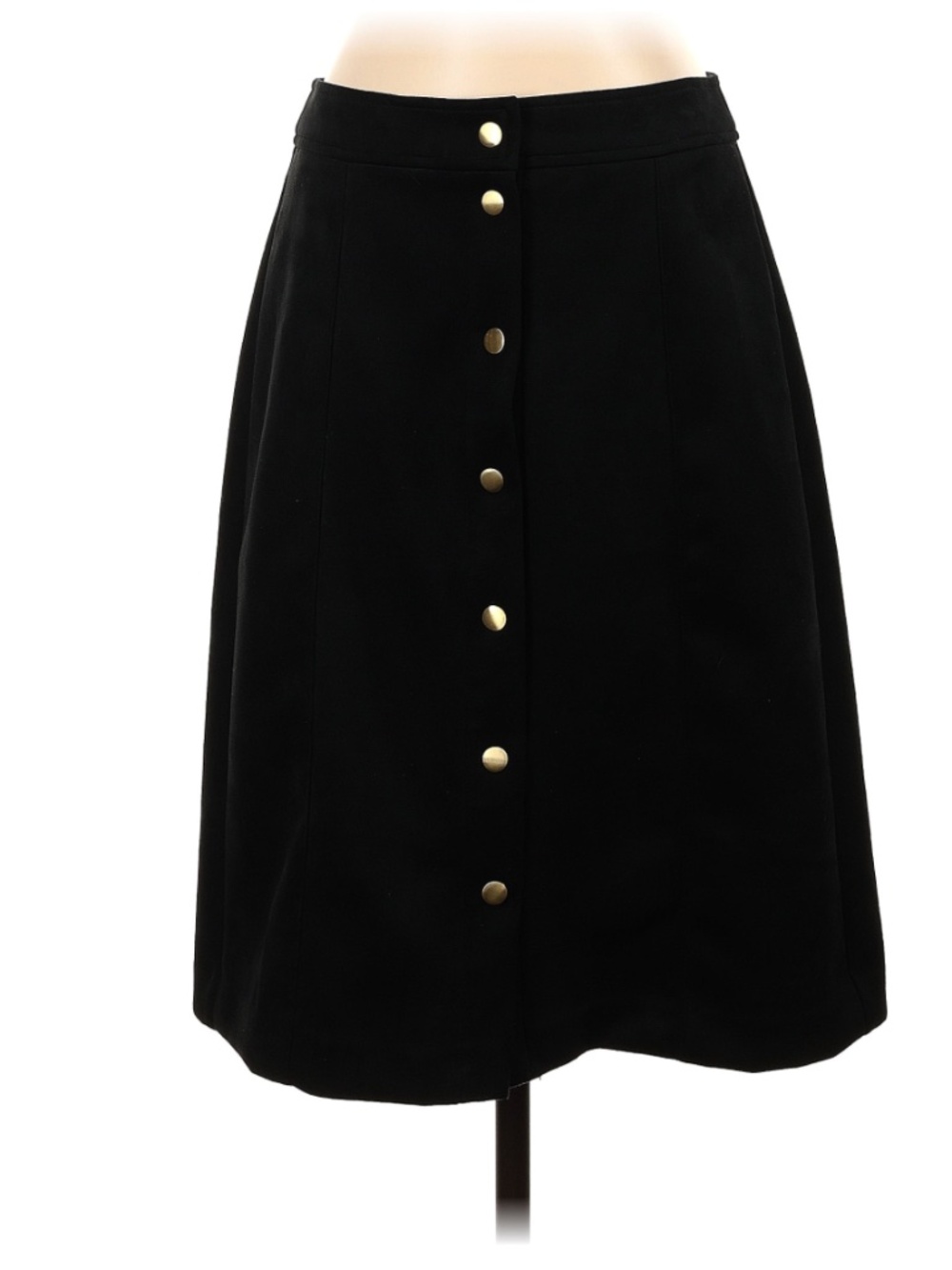 Ann Taylor Loft Black Soft Button Down Skirt